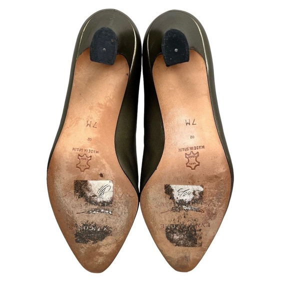 Evan Picone Pump Heel Metallic Bronze‎ Block Heel Cushioned Insole Women Size 7M - Picture 8 of 8